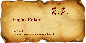 Rogán Péter névjegykártya